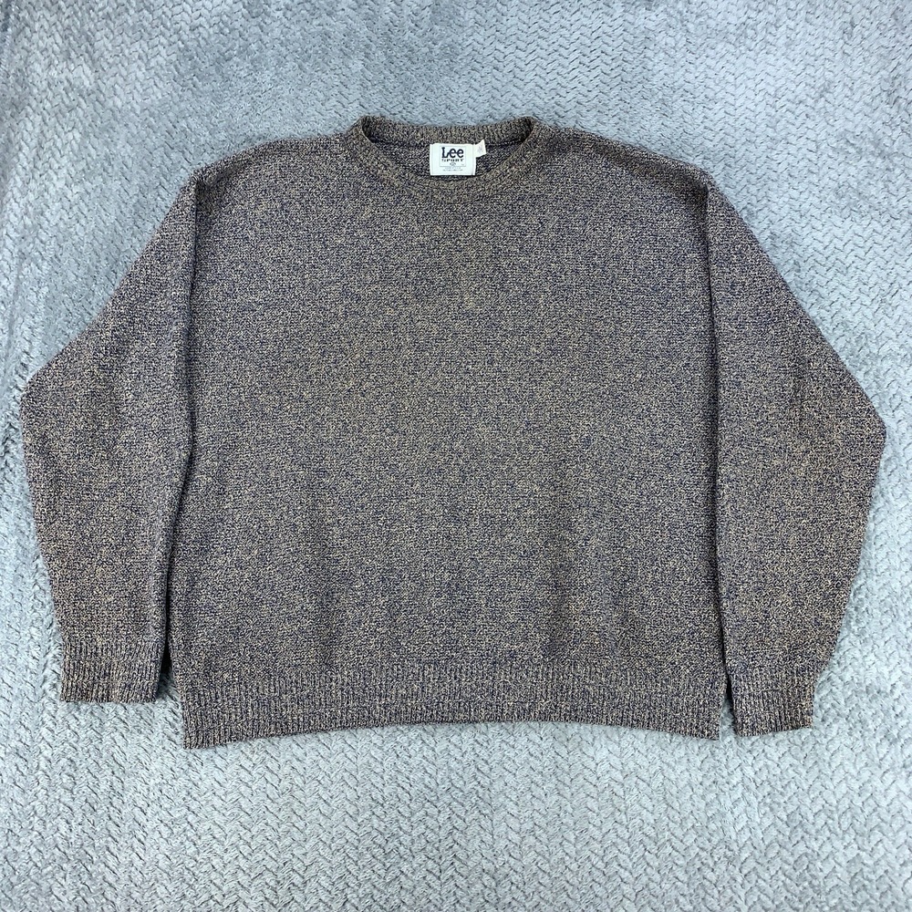 VTG Lee Sport Sweater Men XL Multicolor Cotton Long Sleeve Oversized Crew Neck